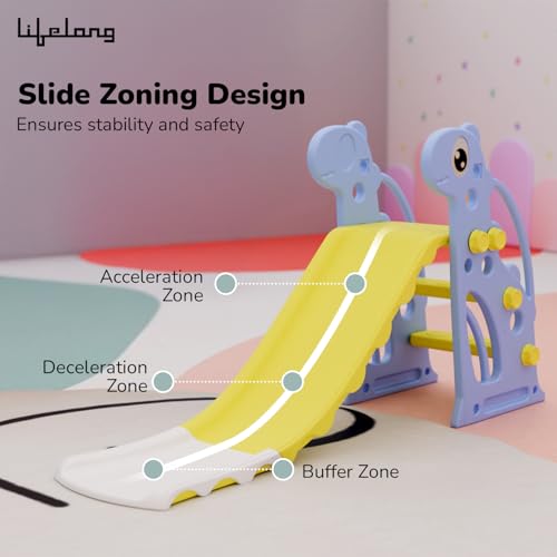 Image of Lifelong Cuppy Slide for Kids (2-4 Years) | Compact Indoor & Outdoor Baby | Durable Plastic & Rounded Edges Slide with Anti-Slip Steps | Stable Design & Easy Assembly Smooth Slider for Toddlers