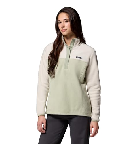 Columbia Women's Benton Springs Half Snap II Pull Over Fleece Jacket, Safari/Dark Stone, Large