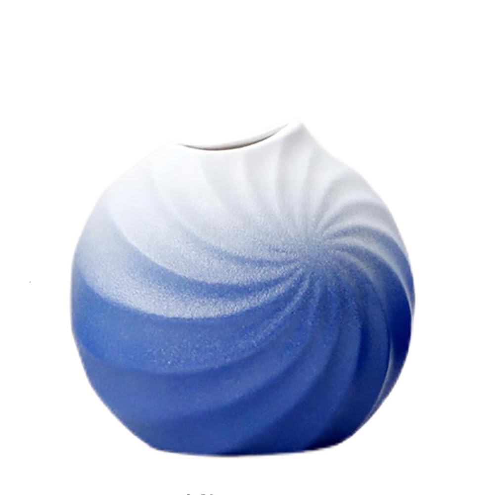 Ceramiczny wazon, gradient biały niebieski minimalistyczny dekoracja domu prostokątny kształt do suchych kwiatów roślin doniczkowych ślub dekoracja stołu nowoczesne wazony (A)