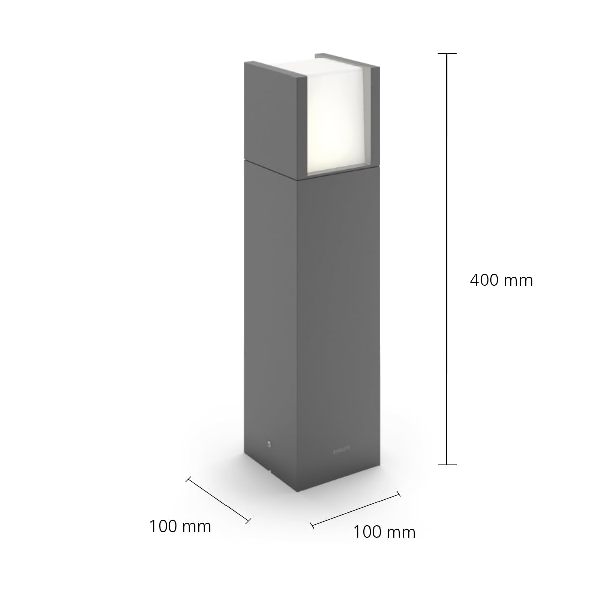 PHILIPS Outdoor Ultra-Efficient Arbour Sockelleuchte 3,8W, 2700 Kelvin, IP44 wetterfest, anthrazit