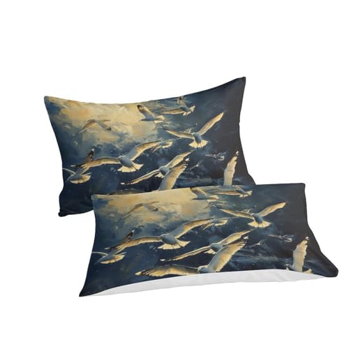Parure de lit mouette king pour une ambiance bord de mer apaisante