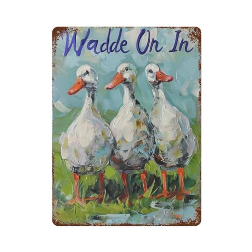 Décoration murale rétro en fer Three-Ducks-Country pour bar 40x30