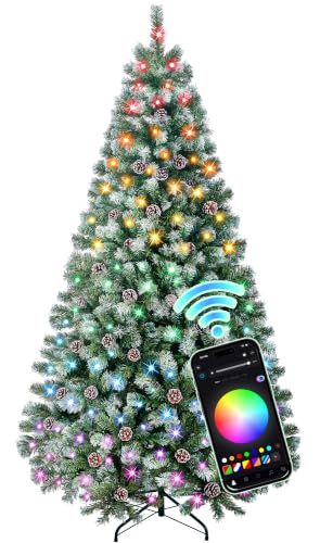 Amazon – 6-Ft Flocked Pre-Lit Christmas Tree w/ 250 LEDs - image 1