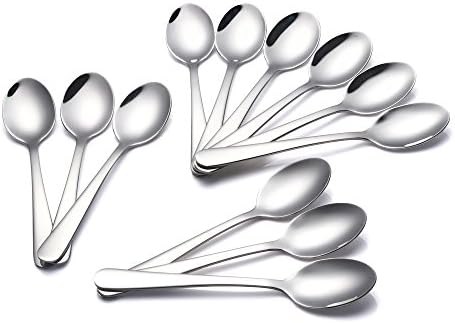 Buyer Star 12pcs Teaspoons Coffee Spoons Gold 14cm Stainless Steel 304 Mini Spoon for Sugar Dessert Cake Espresso Demitasse Ice Cream