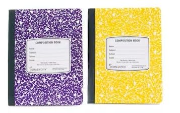 Carnets de composition durables à lignes larges avec couvertures marbrées résistantes - 2