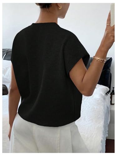 Image of SOLY HUX Women's Short Sleeve Sweater 3D Floral Sweaters Pullover Tank Tops Knit Vest Trendy Fashion Clothing