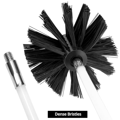 QWORK® 24 Stück Kaminrohr Reinigungsbürste Set, Ofenrohrbürste Reinigungsbürste mit Stangen für die Wartung von Kamin, Entlüftung, Dunstabzugshaube