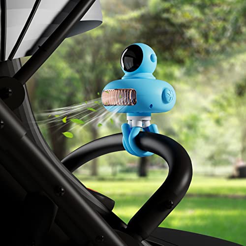 Reifeiniwei Ventiladores personales, batería de litio, clip de trípode flexible de 3 velocidades, ventilador giratorio para cochecito, diseño sin aspas, mano antipellizcos, adecuado para asiento de