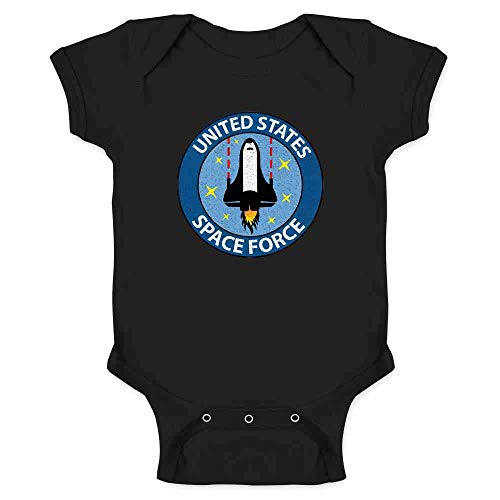 Funny United States Space Force Cadet Infant Bodysuit for Newborns Black 6M