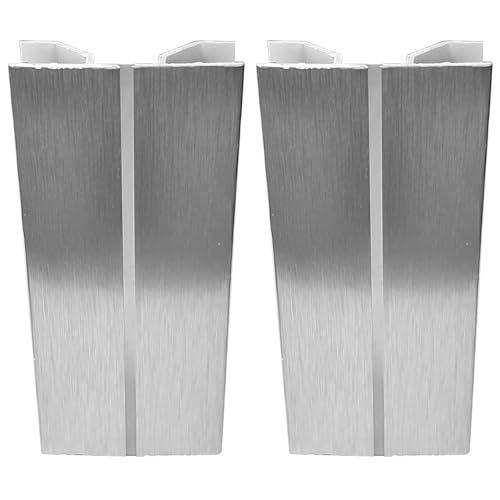 cyclingcolors 2x Jonction de plinthe multiangle en PVC Connecteur Socle Cuisine Raccord Profil, hauteur 150mm finition aluminium brossé