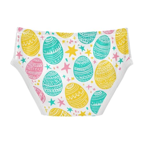 ODAWA Easter Eggs Stars White Toddler Briefs Cotton, Boys Underwear 2T2