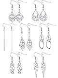 7 Pairs Celtic Knot Earrings for Women Boho Fashion Drop Dangle Earrings Knot Silver Teardrop Hoop Vintage Statement Jewelry Gifts for Christmas Anniversary Birthday