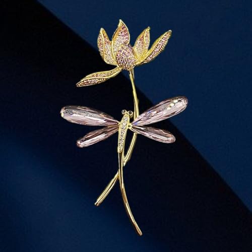 Image of Elegant Floral Brooch Pins for Women, Sweater Shawl Silk Cardigan Lapel Pins, Cardigan Jewelry Suit Shirt Accessory with Crystal CZ Flowers Brooches Pins for Women