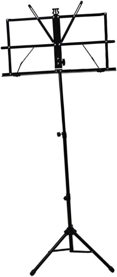 GALPADA Folding Sheet Music Stand with Height Portable Tripod Design for Easy Travel Suitable for Guitar Violin and Orchestral Use Includes Carrying Bag