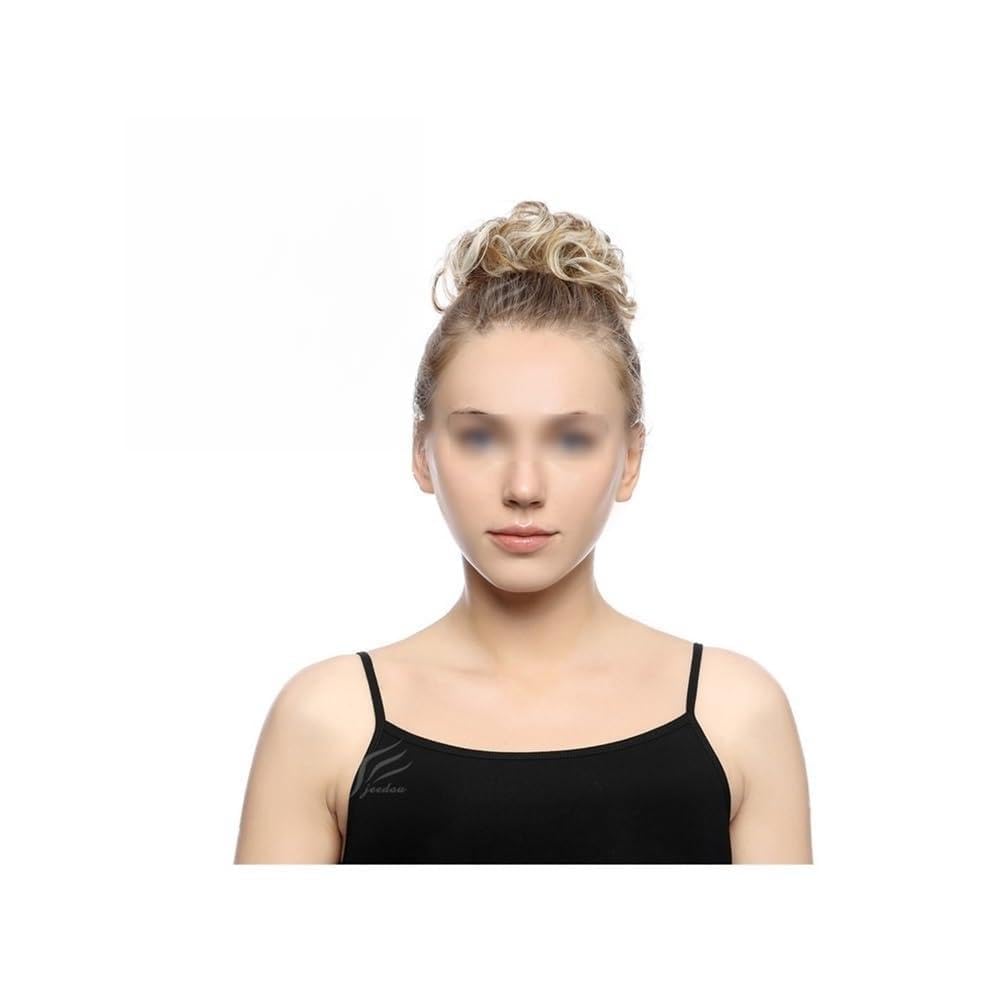 Chignon en désordre élastique résout le manque de volume des cheveux fins en couleur dorée