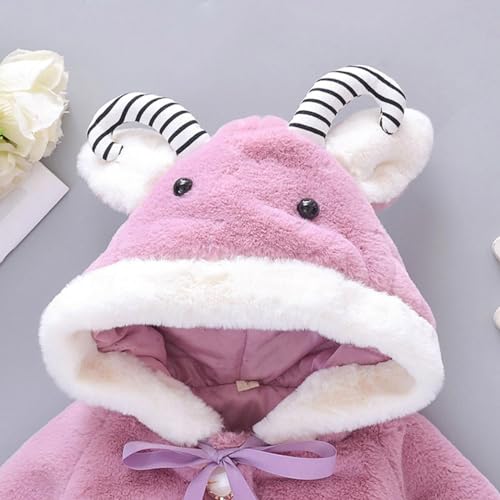Girl Cute Ear Fleece Shawl Coats Sher𝐩a Comfortable Shaggy Winter Jackets Baby Fuzzy Warm Trendy Button Outwears4
