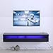 wuleen Floating LED TV Stand, 71'' Wall Mounted Entertainment Center with Storage and LED Light Socket Board, Modern High Gloss TV Stand Fits Up to 80 Inch TV, led Floating Shelf