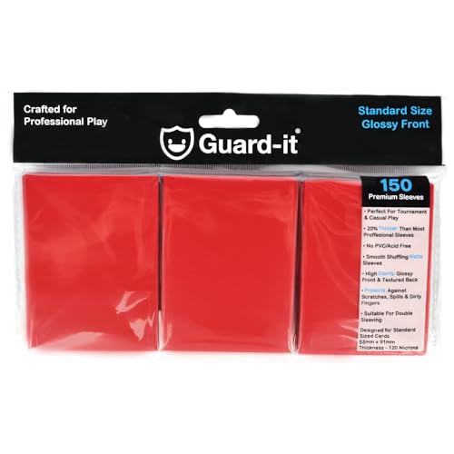 Guard-it - 150 Red Standard Size Trading Card Sleeves - Premium Deck Protectors for Pokemon, Magic: The Gathering & Lorcana