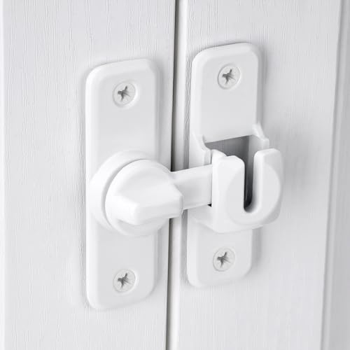 2 Pcs White 90/180 Degree Flip Latch,Zinc Alloy Barn Door Latch by INIRET - Used condition - Image 5
