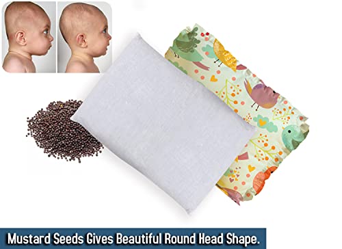 Image of Novo Baby Rai Mustard Seeds Pillow with Lavender, Baby-Round Head Shaping Baby Pillow,Neck Support Pillow Gifting 0-12 Months (Green)