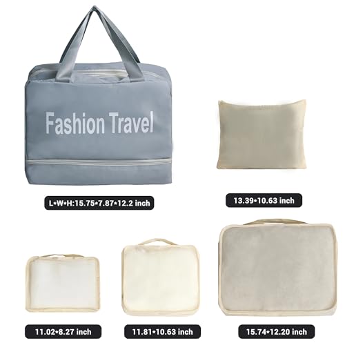 Hardshell Suitcase with Spinner Wheels ABS Luggage Sets Lightweight Durable Suitcase, 8-Piece Set (20/24/28+portable handbag + 4 pieces storage bag set)(Green)3