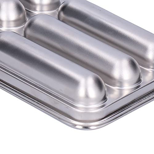 Stainless Steel Sausage, Steel Food Grade Sausage Can Steam 6 Cavity Hotdog Maker Specialty Novelty Cake Pans Ham Baby Homemade Tool with Lid for DIY Homemade Hot Dogs (Square - Image 5