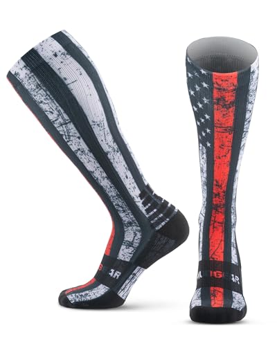 Image of MudGear Graduated Compression Socks, Durable, Sweat-Resistant OCR Performance Socks with Cushioned Footbed, Made in USA