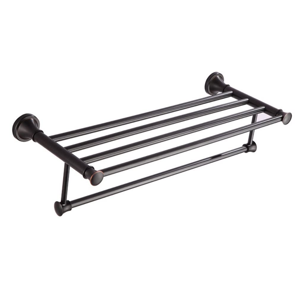 Porte-serviettes de bain noir en cuivre style européen