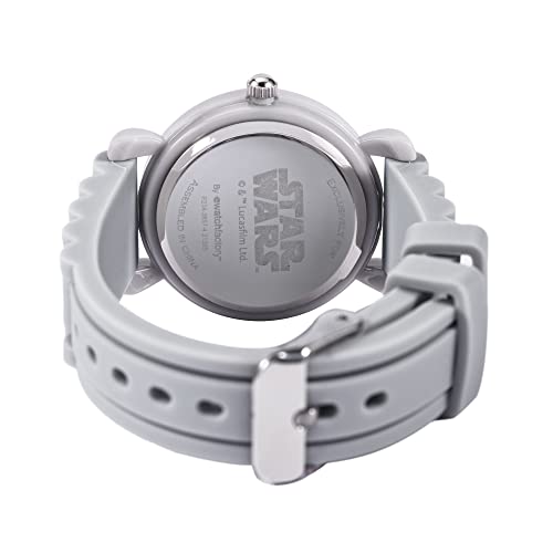 Image of STAR WARS Kids' Plastic Time Teacher Analog Quartz Silicone Strap Watch, Grey /Grey