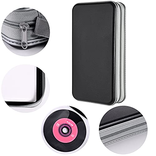 LIOVODE DVD Case, 96 Capacity CD Case Holder Storage Organizer Hard Plastic Protective Disc Wallet for Car (96 Capacity, Black) - Image 2