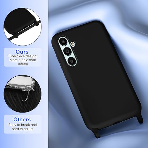 Samsung Galaxy A55 5G Case - Phone Protective Case with Strap, Neck Cord And Black Color