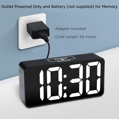 Dreamsky 8541846981 Small Digital Alarm Clock For Bederoom, Large Big Numbers Display With Brightness Dimmer, Electric Bedside Desk Clock thumb #1