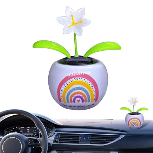LearnLyrics Flores danzantes con energía Solar, decoración de Flores para Coche | Linda Flor Que sacude la Cabeza en macetas Coloridas, con energía Solar | solares para Ventanas,