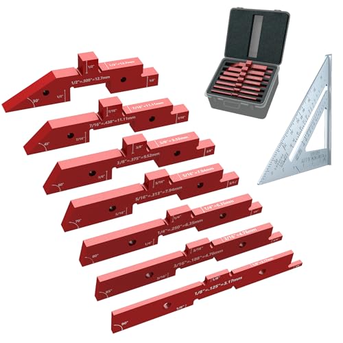 Yqwwda Setup Blocks Woodworking, 7 Pcs Precision Aluminum Router Table Setup Bars(Each Block has Different Thickness), Set up Blocks for Woodworking and Router Table Saw Accessories
