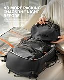 Tolaccea Plecak podręczny, 40L Duży Plecak podróżny, Przyjazny TSA Plecak na laptopa 15,6 cala, Wodoodporny Travel Backpack Męski Damski z Trzema Kostkami do pakowania na Business Podróż Pracę Urlop