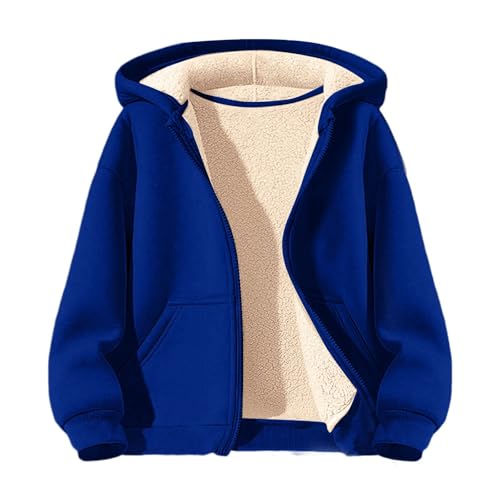 Boys Girls Winter Fleece Lined Zip Up Hoodies Thick Warm Long Sleeve Casual Coat Stylish Warm Outwear for Youth Boys