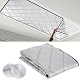 HFYZZ Attic Door Insulation Cover, Energy Saving Attic Stairs Ceiling Shutter Cover with Hook and Loop Strips, Oxford Cloth Cotton Layer Thermal Covers for Attic Access, Fit Up to 27' x 56'