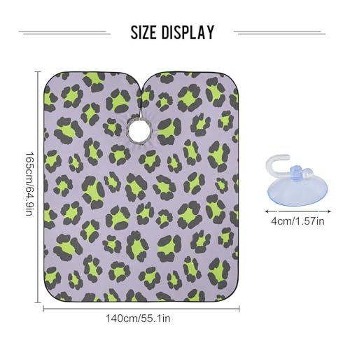 Capa profesional impermeable para corte de cabello verde leopardo miniatura 3