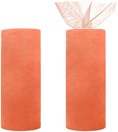 6" Wide 25 Yards Tulle Fabric, Soft Netting Craft Nylon Tulle Tutu Roll for Wedding Bridal Party Favor Decoration Tutu Craft (Red)