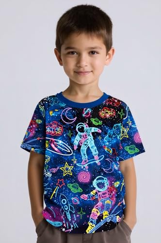 Image of Frogwill Boys Girls Shirts 3D Graphic T-Shirt Neon Clothes Short Sleeve Animal Print Tee 5-13 Years