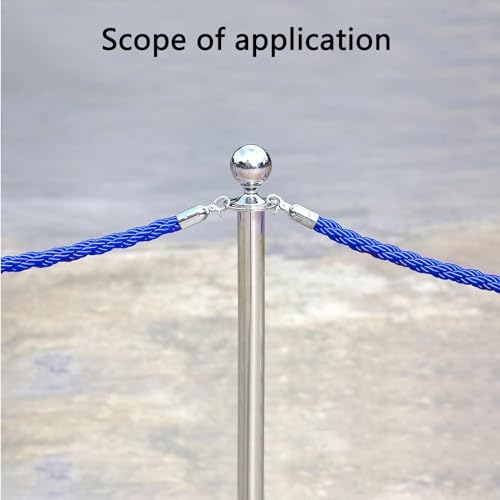 Corde de barrière anti-foule tressée bleue 2,5 m à mousqueton argenté élégant - 5