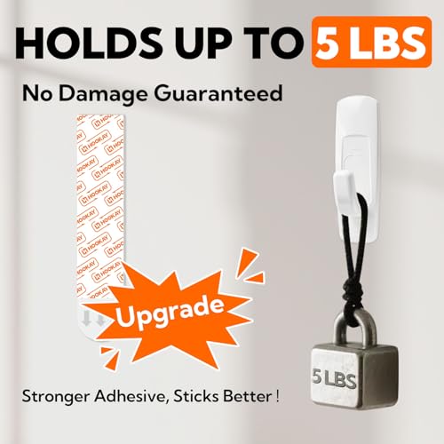 Image of hookay Upgrade Large Refill Adhesive Strips for Indoor Wall Hooks, Damage-Free Hanging, No Tools Removable Adhesive Strips for Large Decor, Living Spaces & Bathroom, 20 White Strips