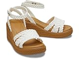 Crocs Womens Brooklyn Ankle Strap Wedge Platform Sandals Chalk 8 Medium