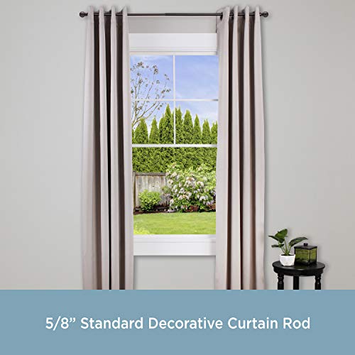 Kenney Chelsea 5/8" Standard Decorative Window Curtain Rod, 48-86", Weathered Brown #TOP4