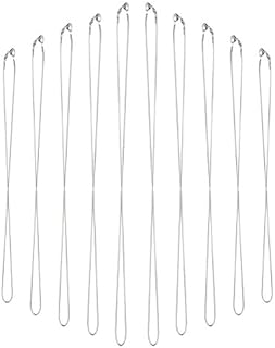 ULTNICE 10pcs Snake Necklace Chain 1MM-Thick Silver Plated Snake Chain Necklace in 5 Sizes