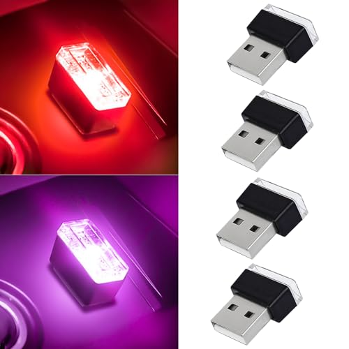 Hbxdeco 4-Pack USB Car Lights