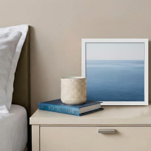 Image of LaVie Home 8x8 Picture Frame - White Square Frame with HD Plexiglas, Display for Wall or Desktop, Classic Collection