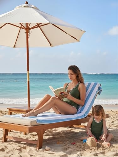 Image of IFFEI Mommy and Me Swimsuits V Neck Tummy Control One Piece Bathing Suit Family Matching Swimwear Beachwear
