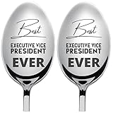 Best EXECUTIVE VICE PRESIDENT Ever Ice Cream Spoon Engraved Stainless Steel | Coffee Spoon Mug for Men Women | Pack of 2