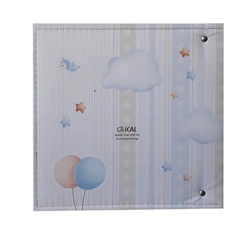 Álbum De Bebê /200 Fotos 10x15 Com Histórico E Memo Cor:Azul